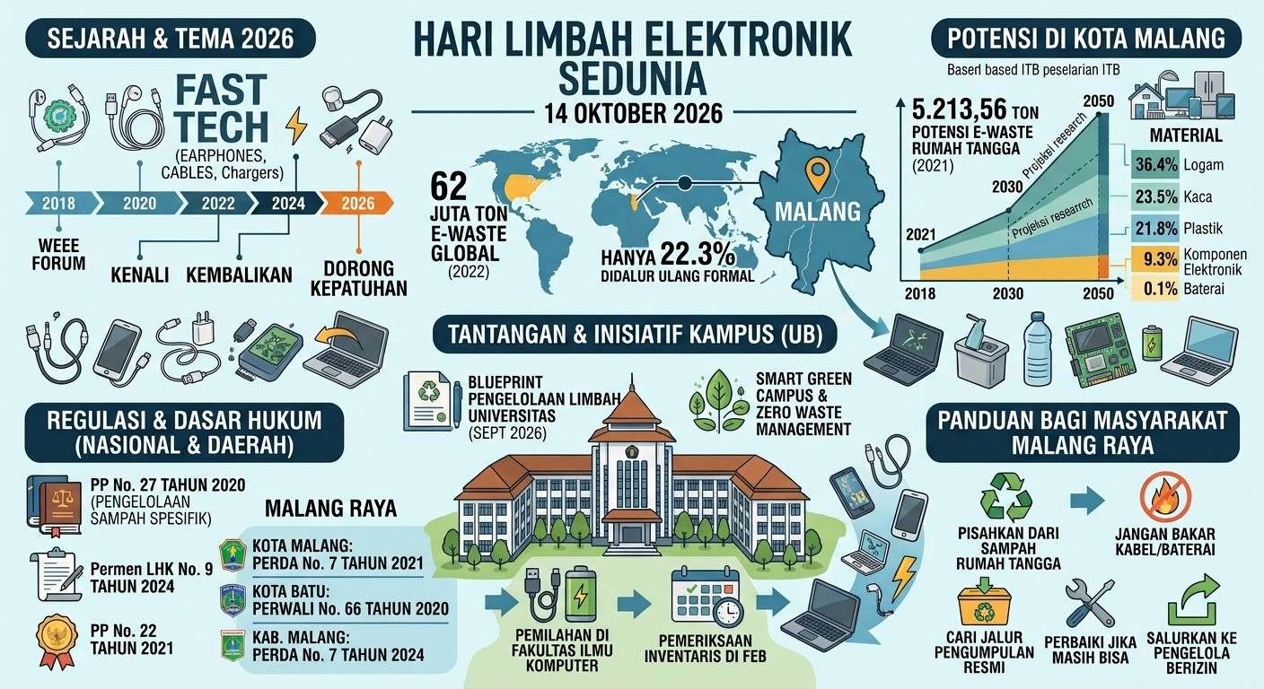 Hari Limbah Elektronik Internasional, Potensi E-Waste Malang Capai 5.213 Ton