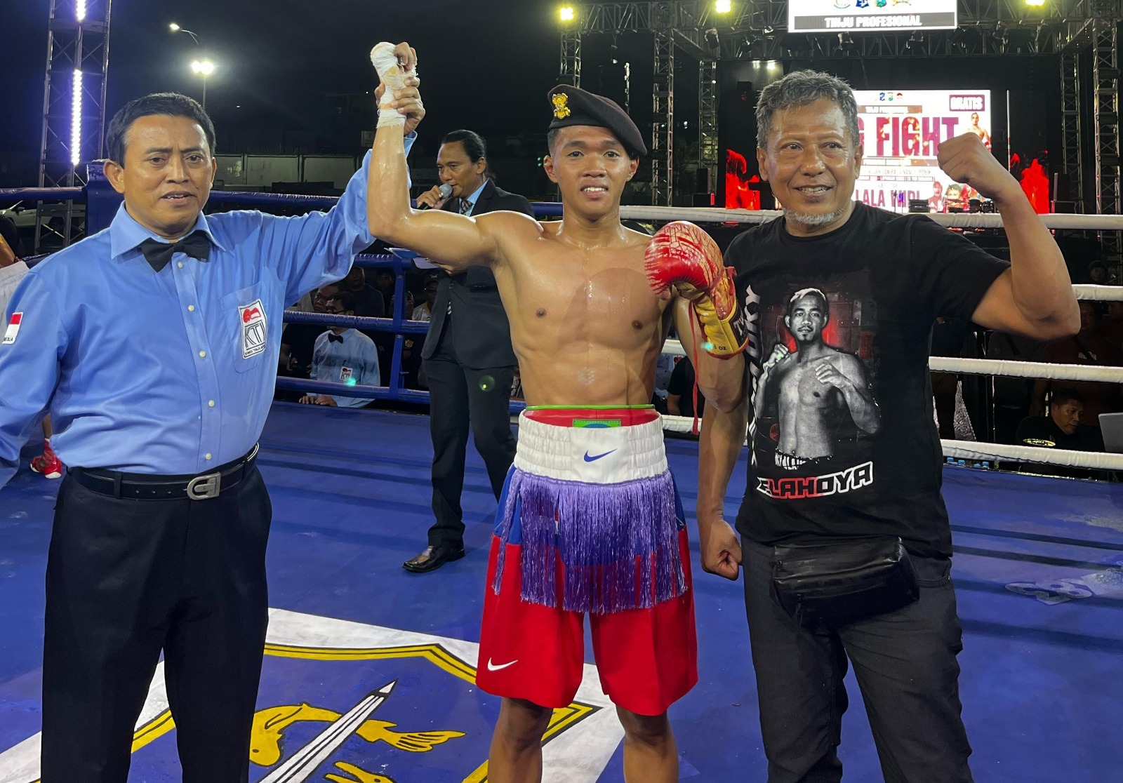 Polisi Berprestasi, Bripda Syaiful Luqman dari Polresta Malang Kota Raih Juara Tinju Pro Nasional