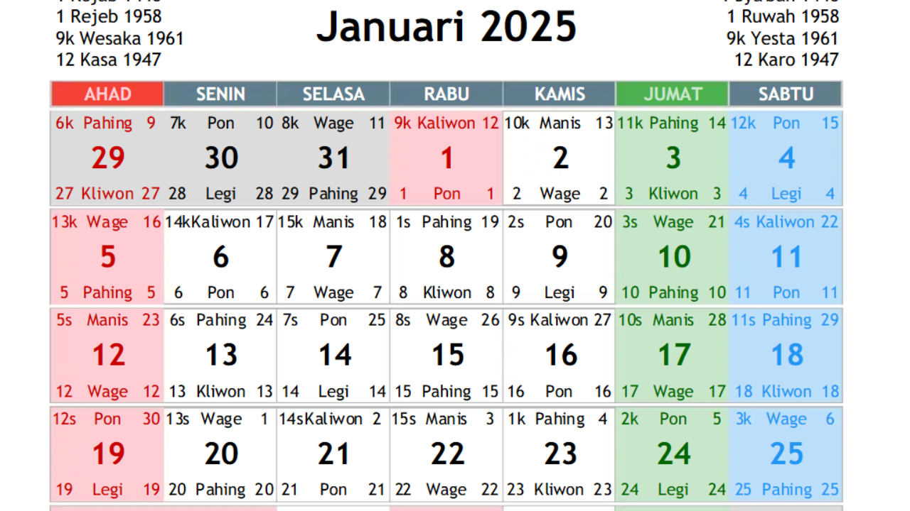 Berikut Daftar Long Weekend Januari 2025, Kesempatan Besar untuk Menikmati Liburan Anda!