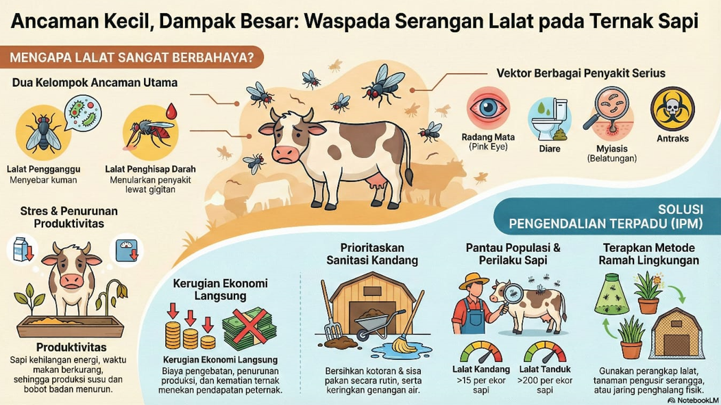 Lalat, Ancaman Kecil yang Bisa Berdampak Besar bagi Kesehatan dan Produktivitas Ternak Sapi di Indonesia