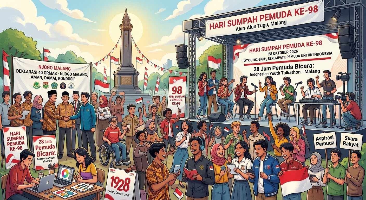 Hari Sumpah Pemuda 2026: 28 Jam Pemuda Bicara di Malang, Ini Sejarah dan Tema Resminya