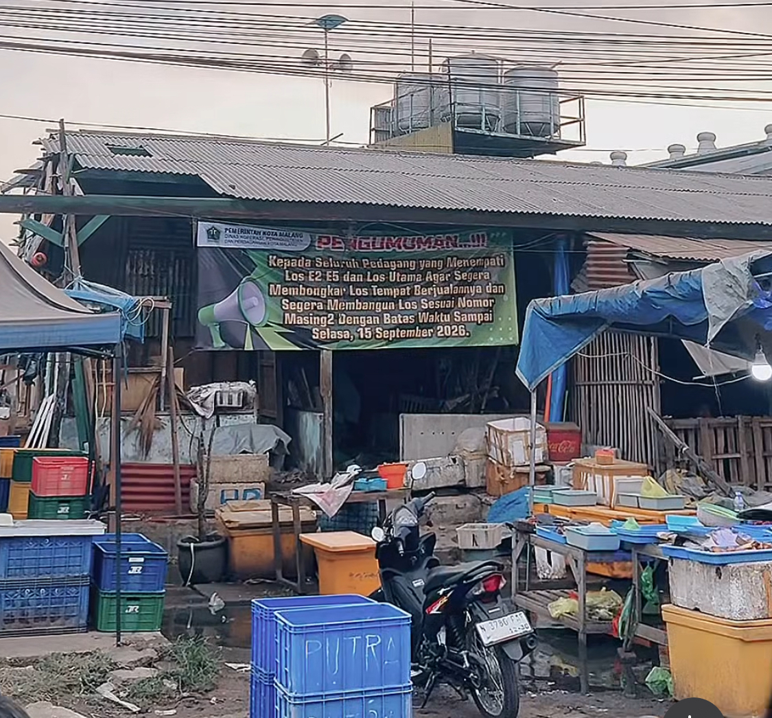 Pasar Gadang Malang Diberi Deadline 15 September, Lapak Belum Dibongkar Ditertibkan
