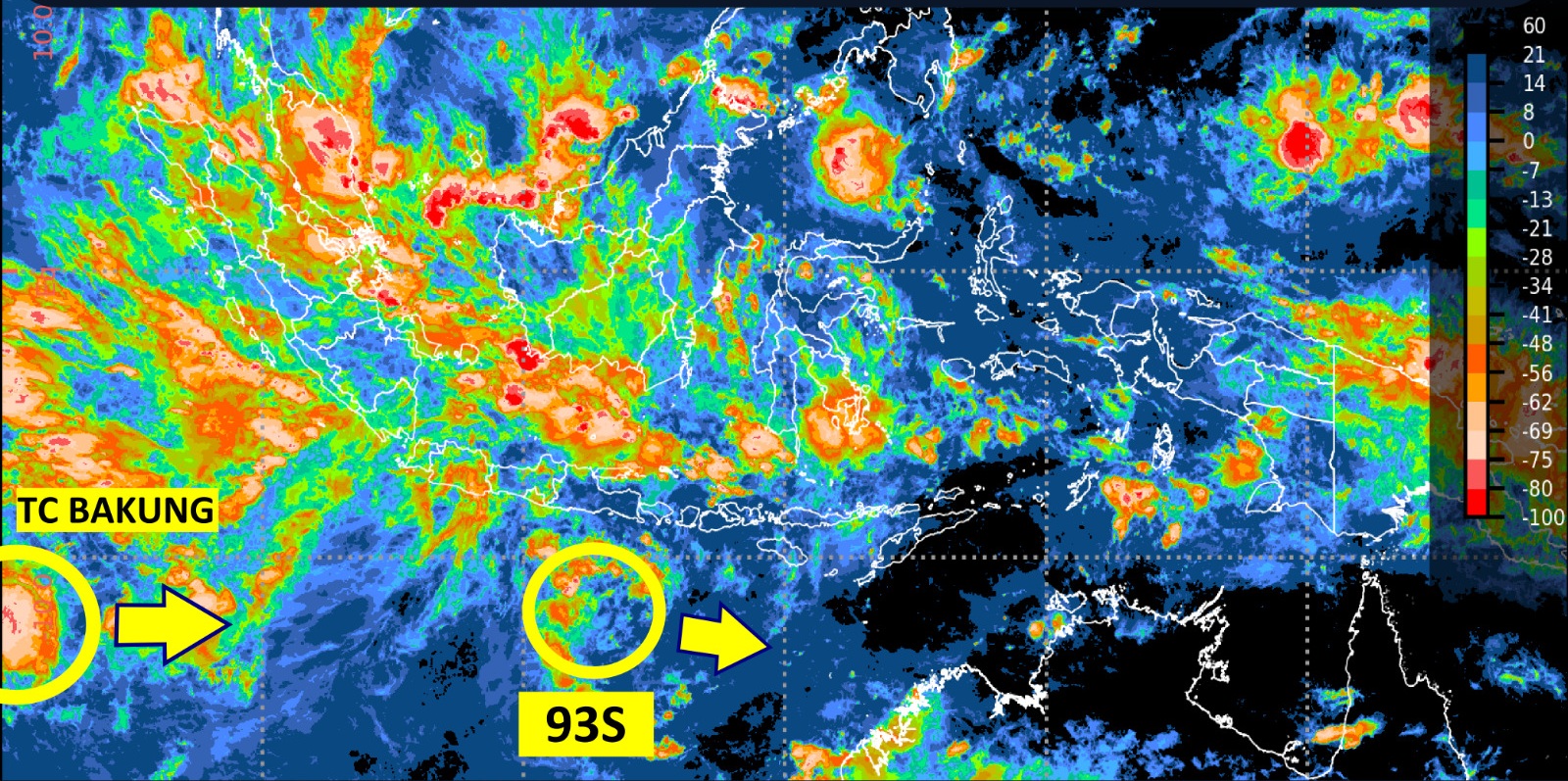 Bibit Siklon Tropis 93S Berpotensi Jadi Badai Besar, Hujan Lebat dan Gelombang Tinggi Ancam Jawa hingga NTT 