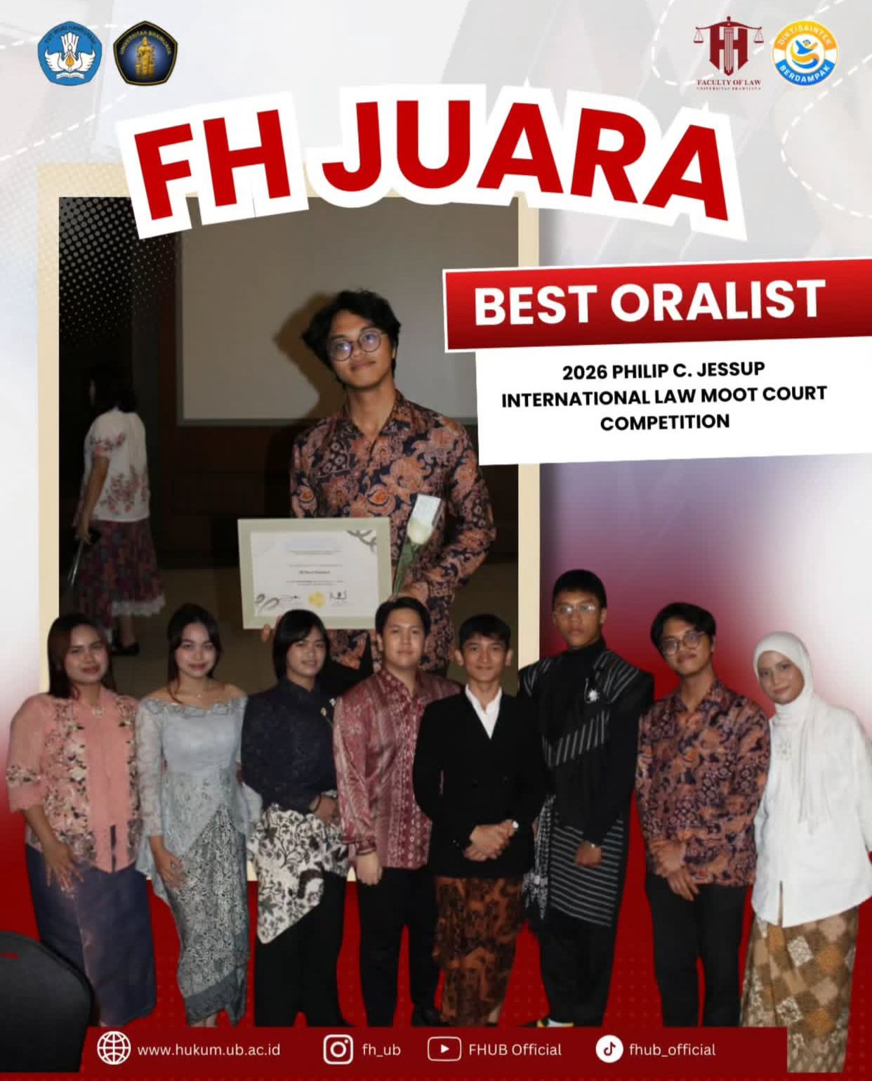 Mahasiswa FH UB Raih Best Oralist di Ajang Jessup 2026
