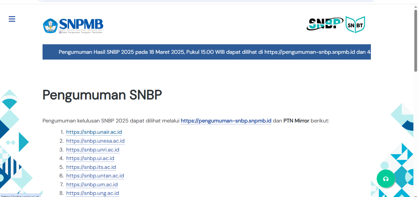 Pengumuman Hasil SNBP 2025 Tinggal beberapa jam lagi, Ini dia Jadwal dan Daftar Linknya