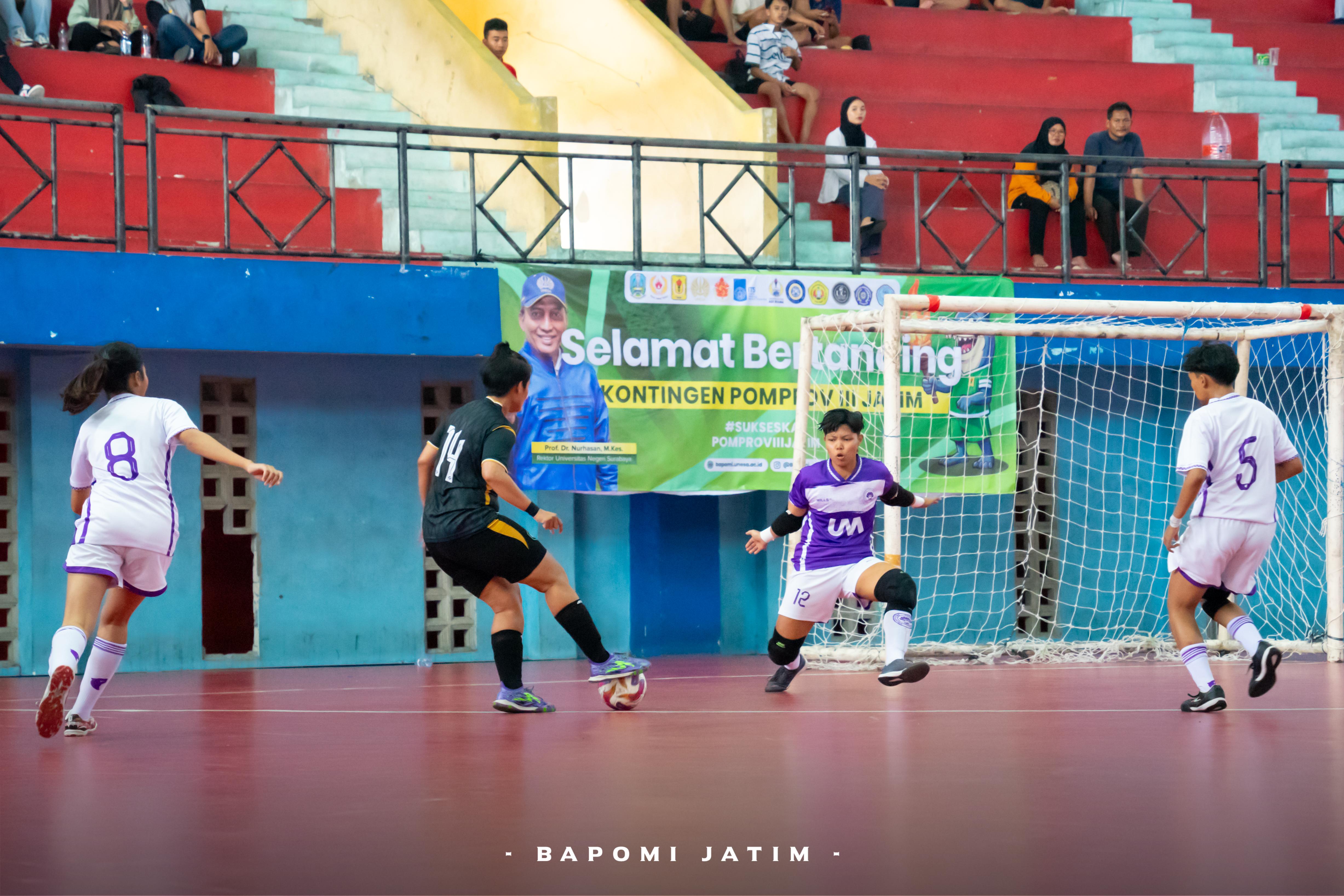 Hari ke-6 Pomprov III Jatim, UM Berpeluang Tambah Emas dari Futsal Putri, Atletik, Beladiri dan Bulutangkis