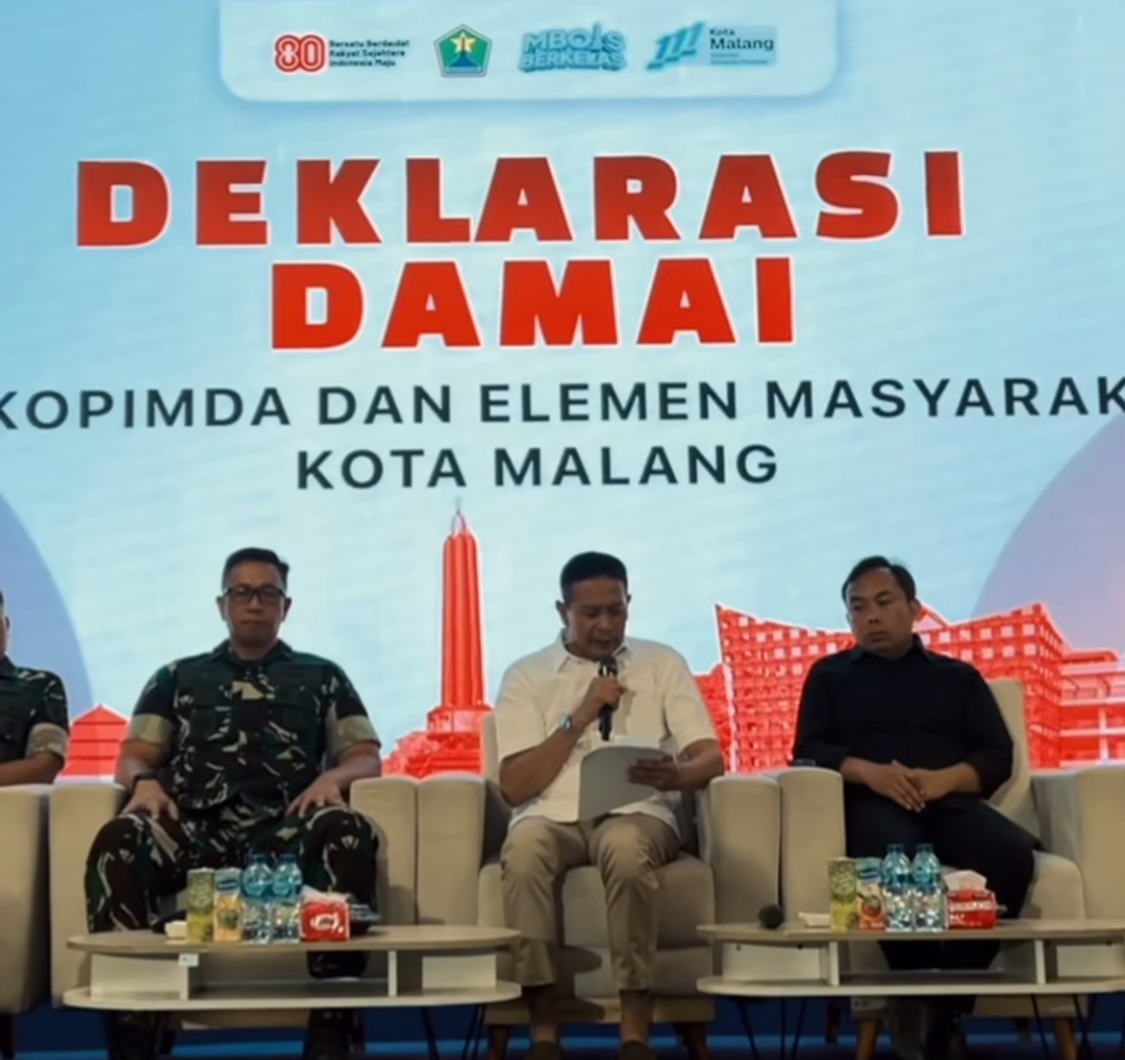 Digelar Deklarasi Kota Damai Libatkan Banyak Elemen,  Semoga Jadi Titik Balik Kondusivitas Kota Malang