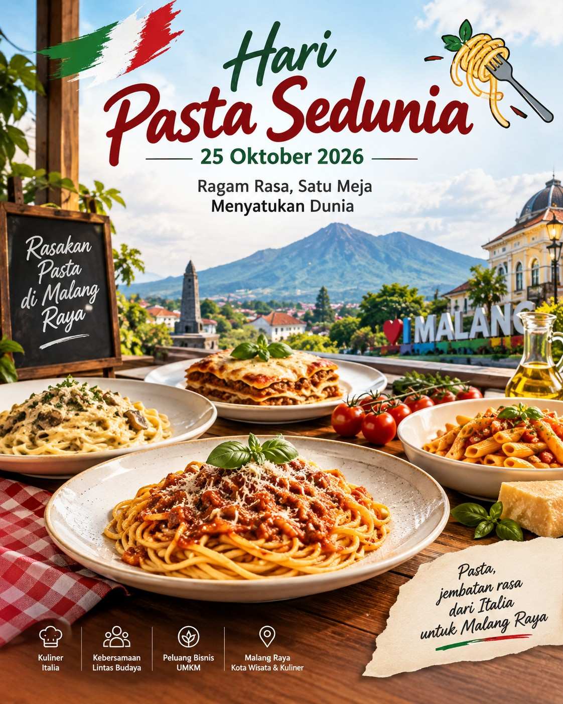 Hari Pasta Sedunia 25 Oktober, Ini Restoran Italia dan Tempat Menikmati Pasta di Malang