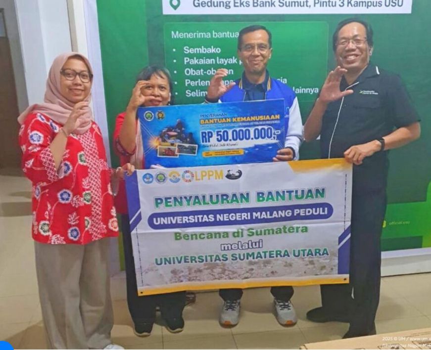 Universitas Negeri Malang Salurkan Rp300 Juta untuk Korban Banjir di Sumatera dan Aceh