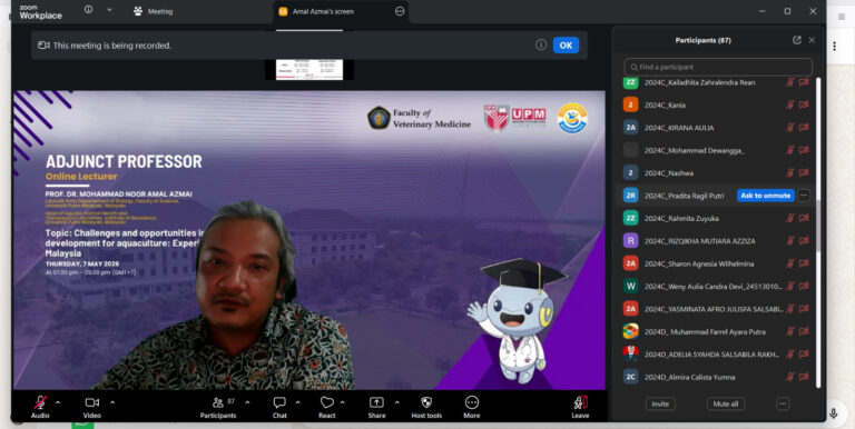 FKH UB Perkuat Kolaborasi Internasional melalui Program Adjunct Professor 2026