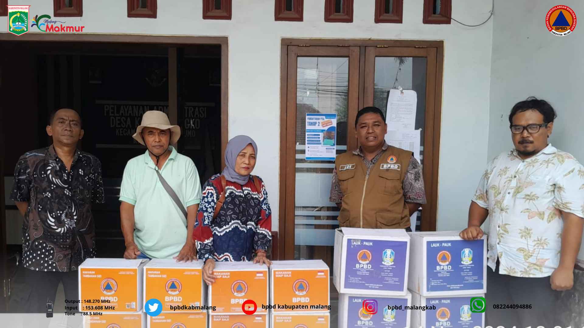 BPPD Kabupaten Malang Serahkan Bantuan untuk Korban Bencana di Poncokusumo dan Tajinan