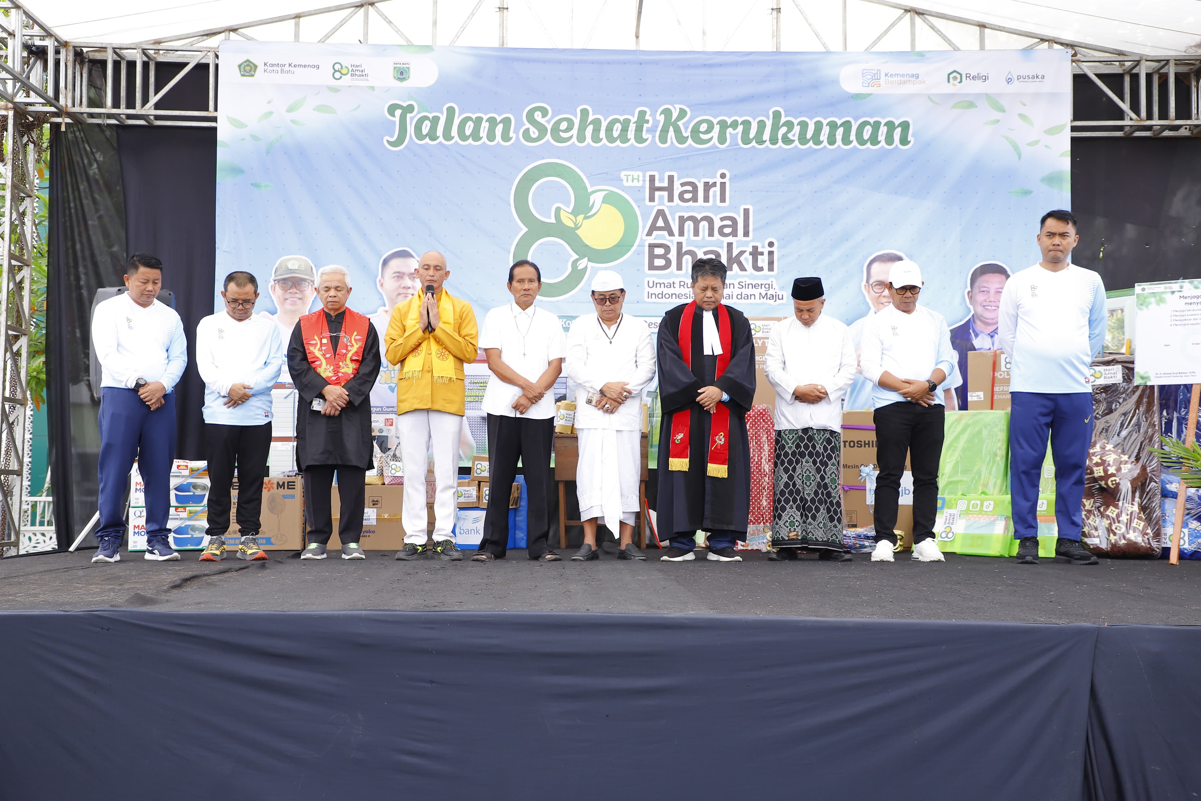 Warga Batu Deklarasi Kerukunan Umat Beragama Dirangkai Jalan Sehat Kerukunan