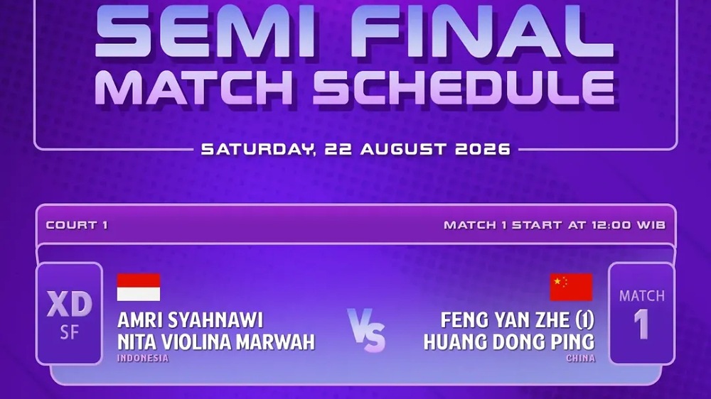 Jadwal Semifinal BWF World Championship 2026 Hari Ini, Amri/Nita Hadapi Nomor 1 Dunia