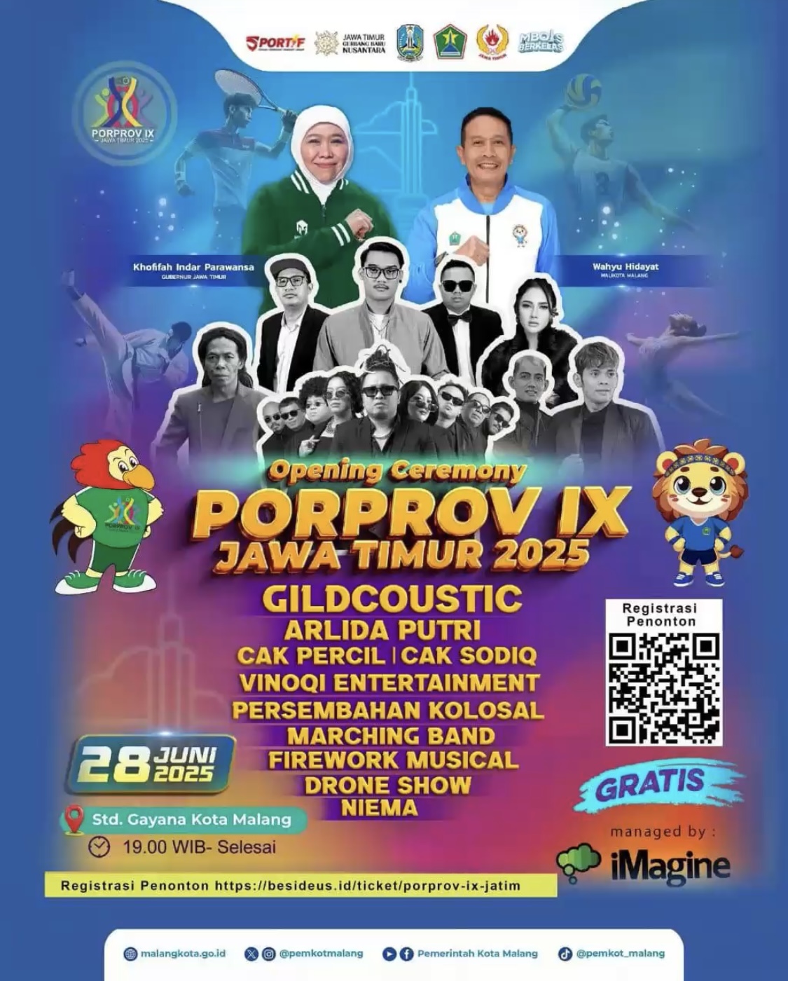 Gratis e‑tiket Opening Ceremony Porprov IX Jatim 2025 di Stadion Gajayana – Ini Cara Pesannya!