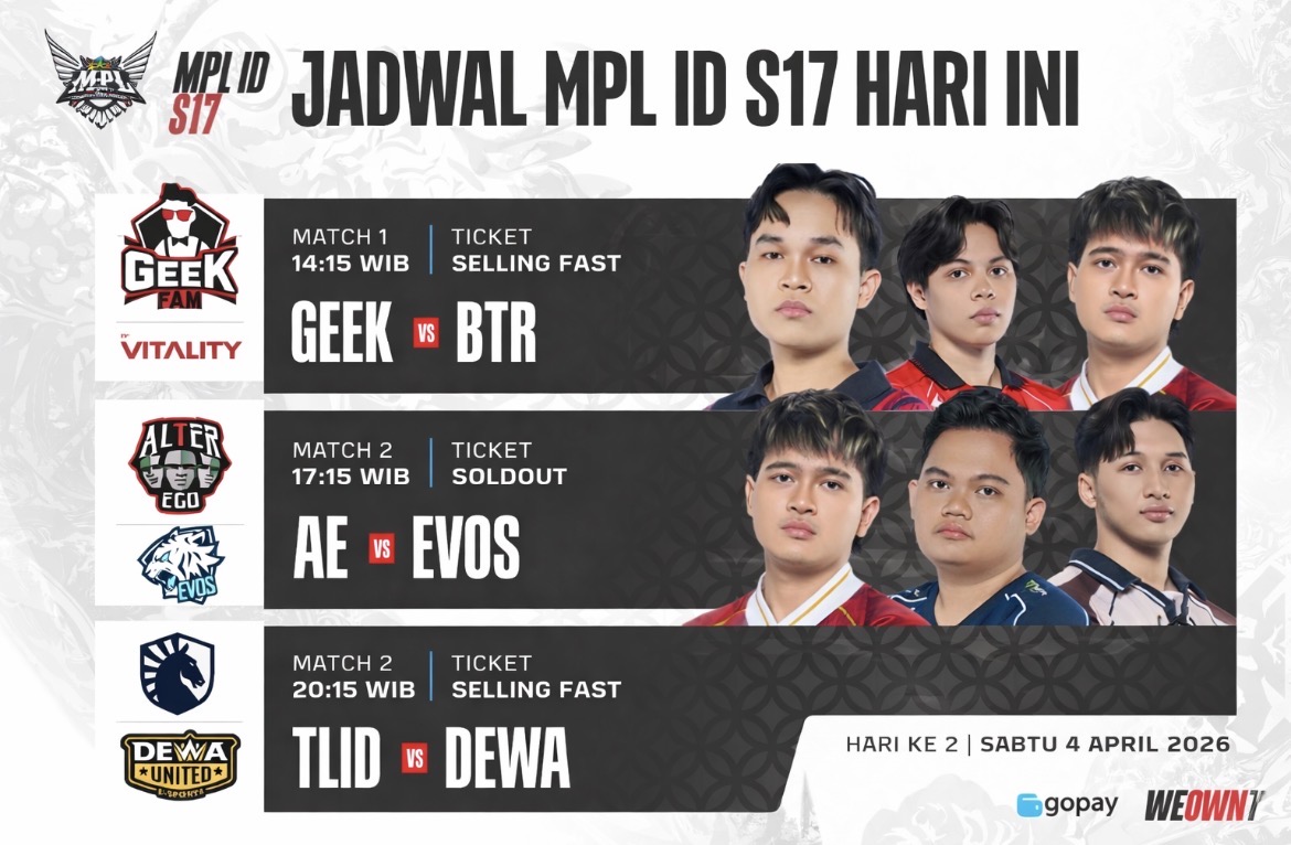 Jadwal MPL ID S17 Hari Ini: Tiga Laga Seru Tersaji, AE vs EVOS Sold Out