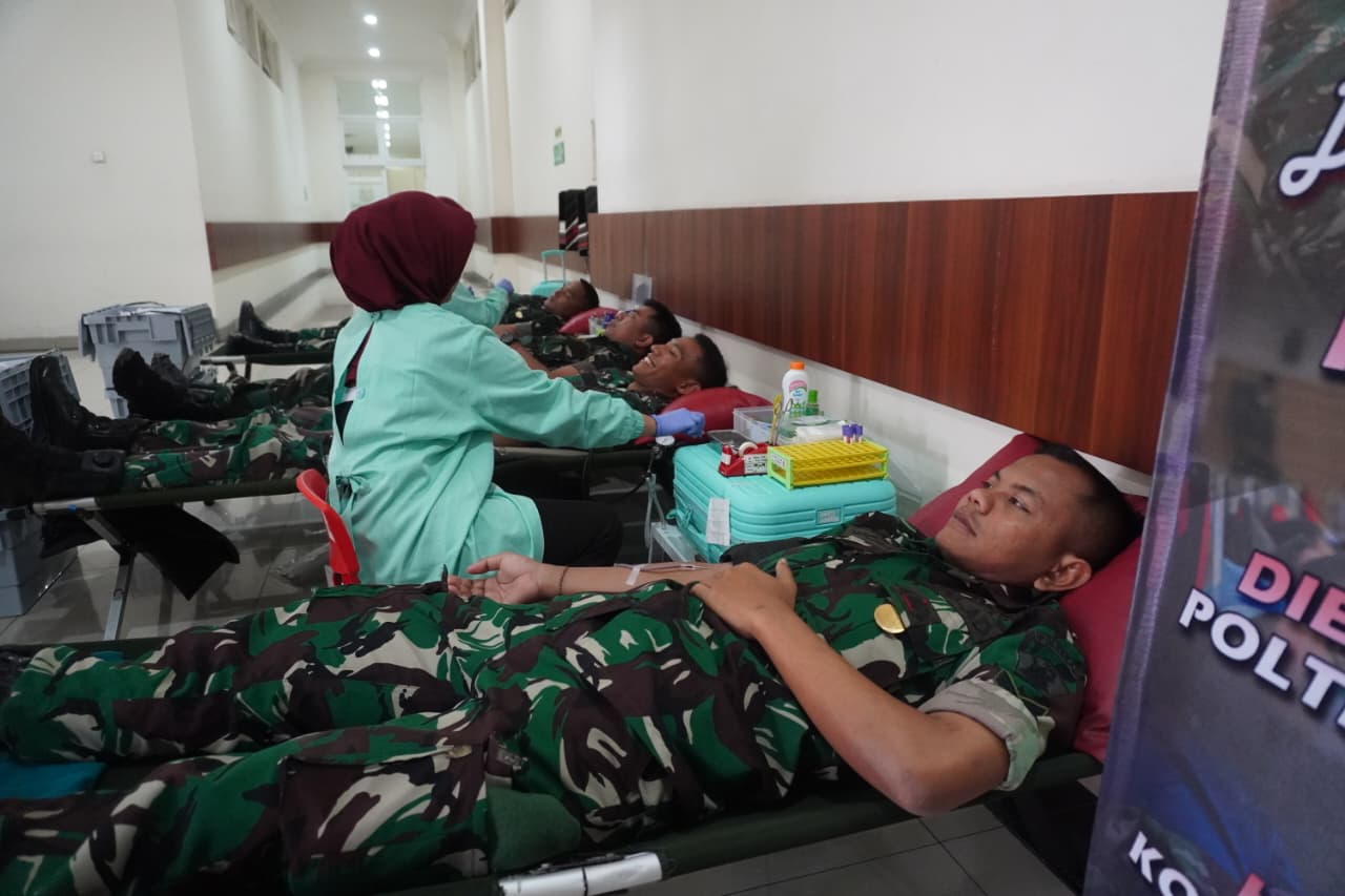 Ratusan TNI Donor Darah Sambut HUT TNI, Hari Jadi ke-24 Kota Batu dan Dies Natalis ke-37 Poltekad