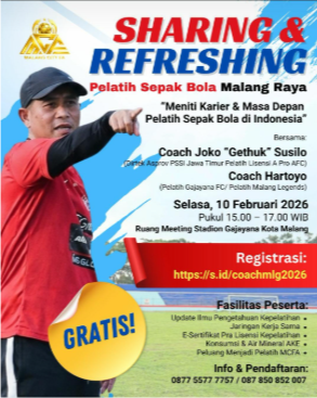 Sharing dan Refreshing Pelatih Sepak Bola Malang Raya
