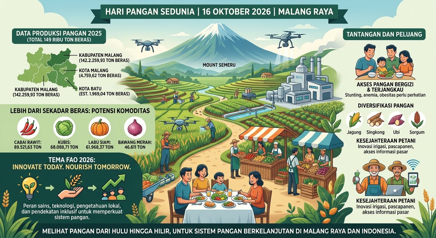  Hari Pangan Sedunia 16 Oktober, Produksi Beras Malang Raya Hampir 149 Ribu Ton