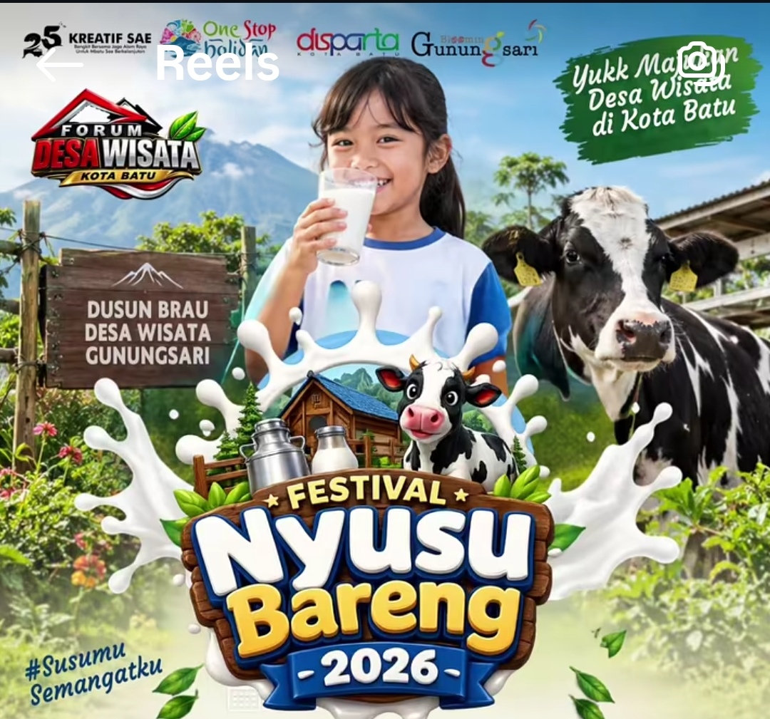Festival Nyusu Bakal Digelar Besok 4 Oktober di Batu, Bagikan Seribu Cup Susu dan Doorprize Pedet
