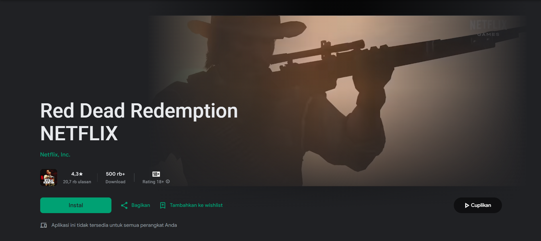 RDR Mobile Meledak di Play Store! APK Ilegal Ikut Naik Gara-gara Spesifikasi Ekstrem