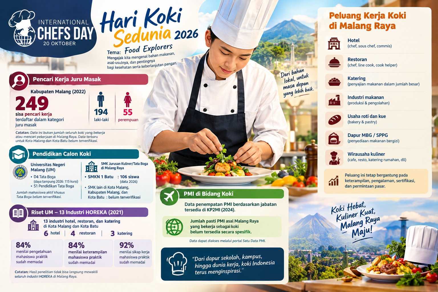 Hari Koki Sedunia 2026, 249 Pencari Kerja Juru Masak dan Peluangnya di Malang Raya