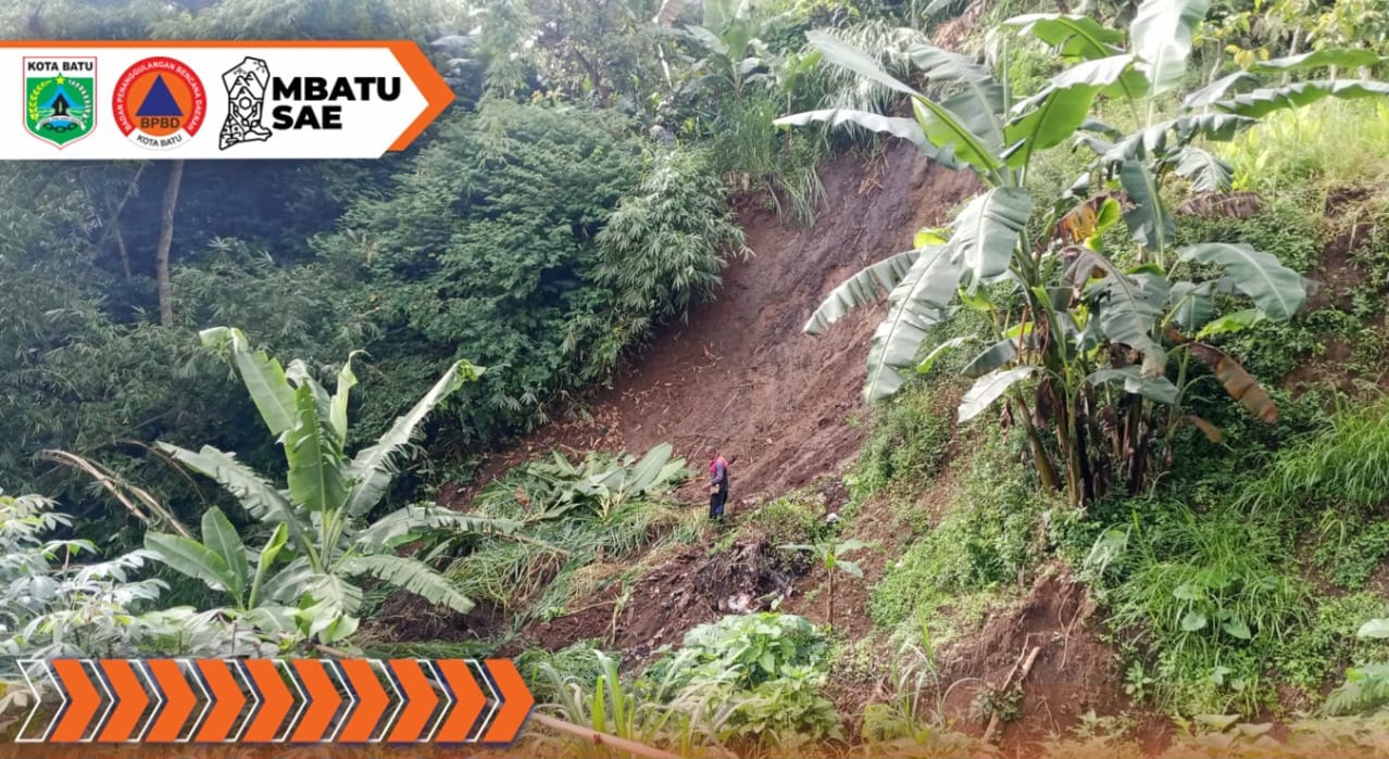 Longsor Lagi di Gunungsari, Bumiaji, Material Tanah Sempat Tutup Sungai Brau