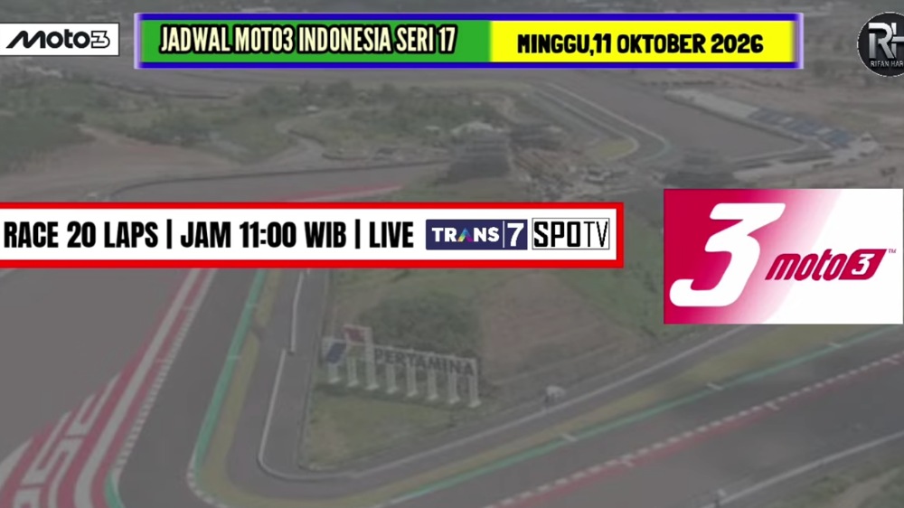 Jadwal Moto3 Mandalika 2026 Lengkap, Veda Ega Pratama Hadapi 20 Lap pada Hari Minggu