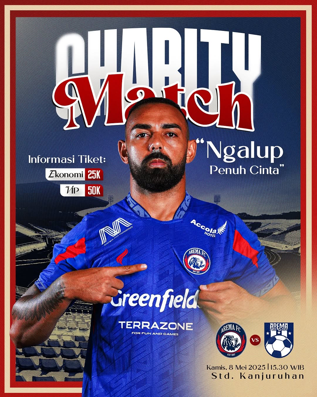 Arema FC Siap Gelar Charity Match Ngalup Penuh Cinta, Ajak Aremania Kembali ke Kanjuruhan