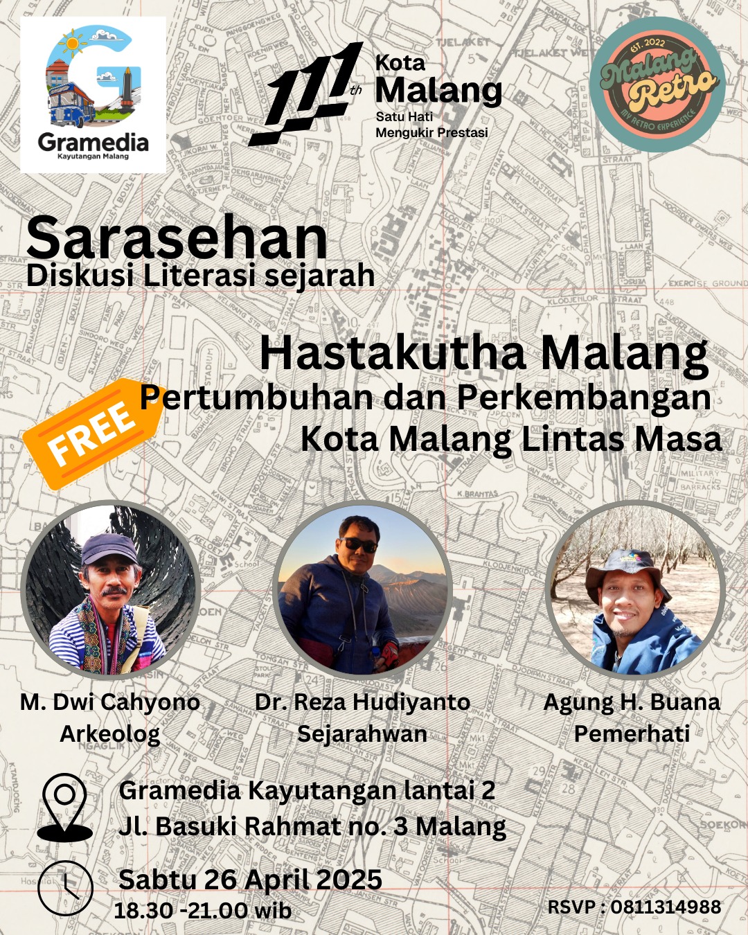 Gramedia Kayutangan Gelar Sarasehan Sejarah Perkembangan Kota Malang