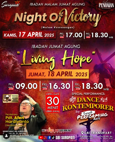 GBI Suropati Gelar Ibadah Malam dan Jumat Agung Bertema Kemenangan dan Harapan
