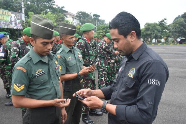 Gelar Razia HP Personel, Kodim 0818/Malang-Batu Tegas Lawan Judi Online