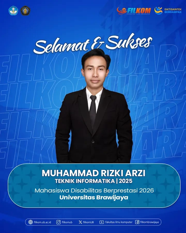 Mahasiswa FILKOM UB Raih Predikat Mahasiswa Disabilitas Berprestasi 2026