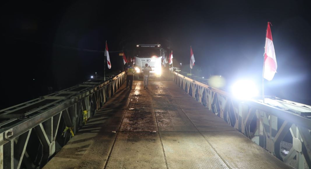 Jembatan Krueng Tingkeum Dibuka, Akses Jalan Nasional Banda Aceh–Medan Pulih