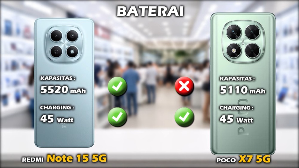 Redmi Note 15 5G vs Poco X7 5G, Selisih Rp100 Ribu: Mana HP Rp3 Jutaan Terbaik 2026?