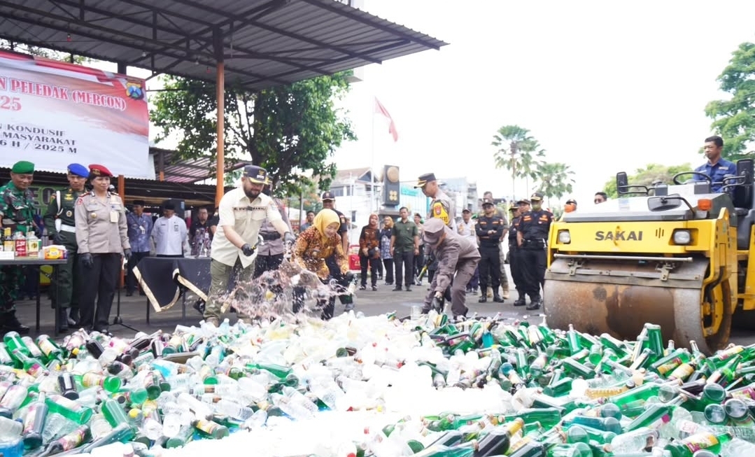 Barang Bukti Operasi Pekat Smeru 2025 di Kota Batu Dimusnahkan