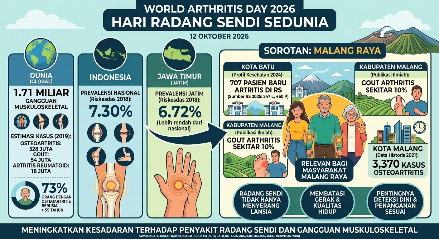  Hari Radang Sendi Sedunia 12 Oktober, Kenali Gejala dan Data Kasus di Malang Raya