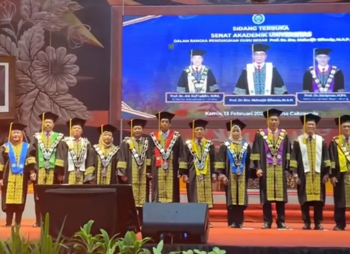 UM Kukuhkan Empat Guru Besar, Tawarkan Terobosan Riset dari Gempa, Gender, Bencana hingga 5G