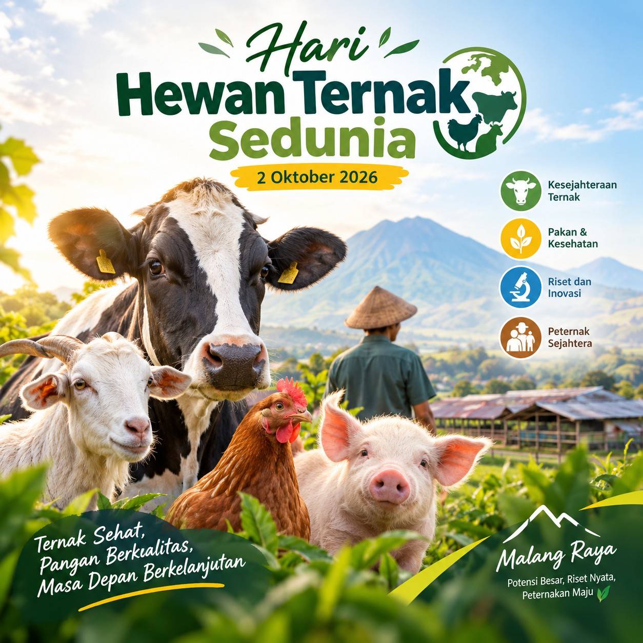 2 Oktober Hari Hewan Ternak Sedunia, Malang Raya Punya Potensi Peternakan Besar, Ini Riset-risetnya