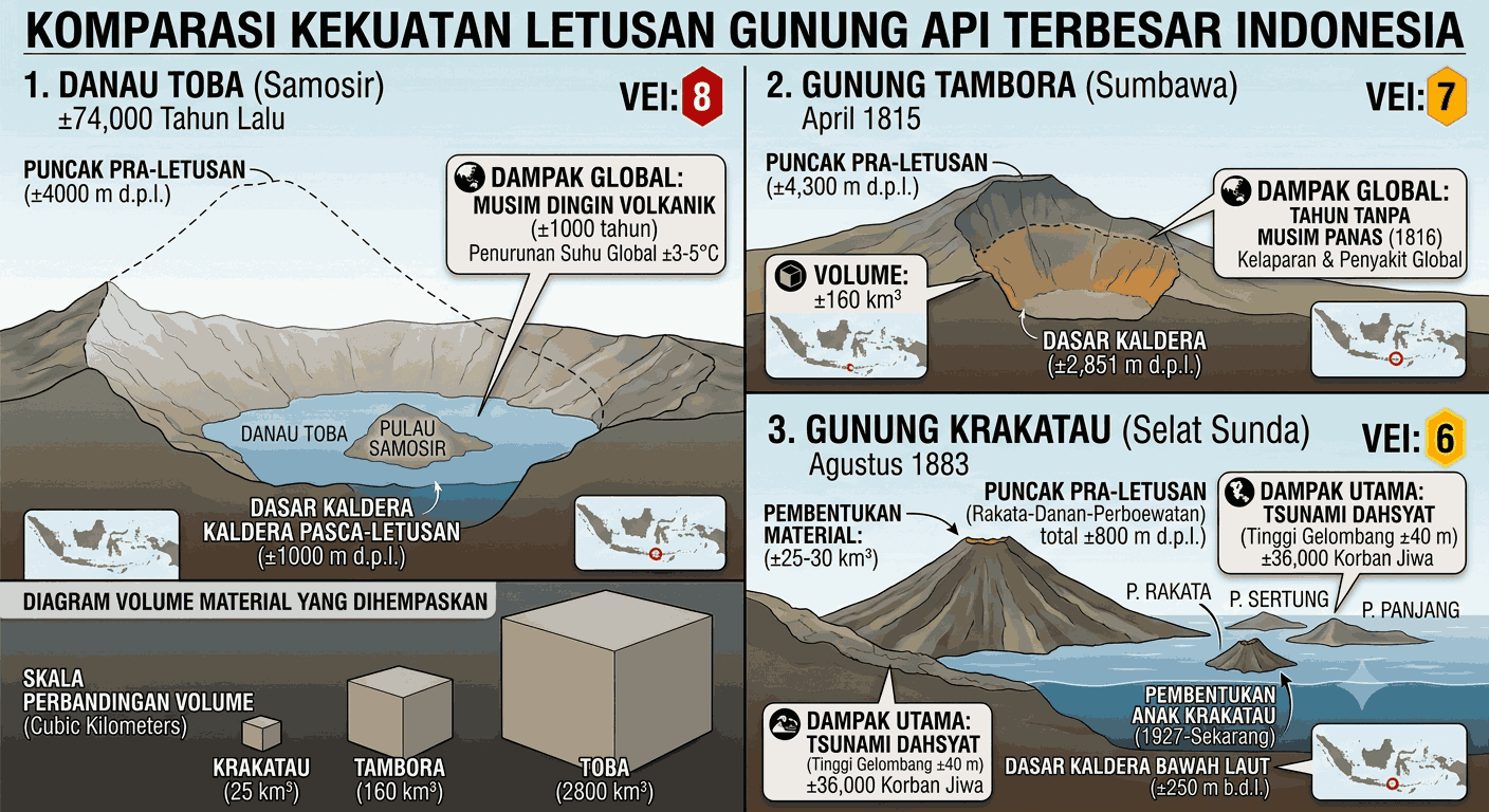 Gunung Api Paling Dahsyat di Indonesia Ternyata Bukan Krakatau, Ini Jawabannya