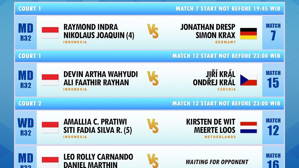 Jadwal Hylo Open 2026 Hari Ini: 7 Wakil Indonesia Tampil, Leo/Daniel Turun ke Lapangan