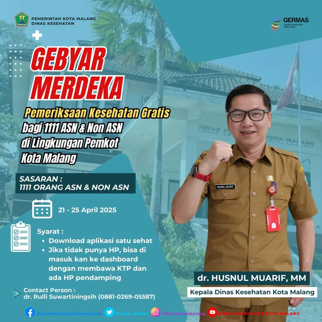 Dinas Kesehatan Kota Malang Adakan Pemeriksaan Kesehatan Gratis untuk Rayakan HUT Kota Malang ke-111