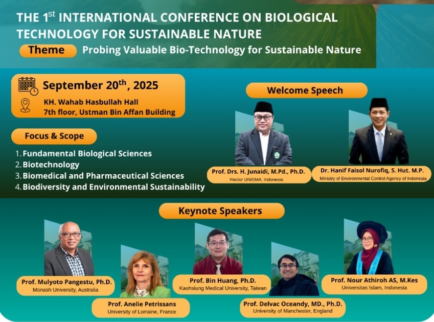 Gandeng Lima Universitas Top Dunia, Unisma Gelar Konferensi Internasional Teknologi Biologi