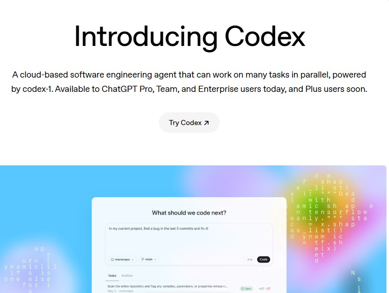 OpenAI Luncurkan Codex, Asisten Baru untuk Programmer yang Bisa Tulis Kode dan Perbaiki Bug Otomatis