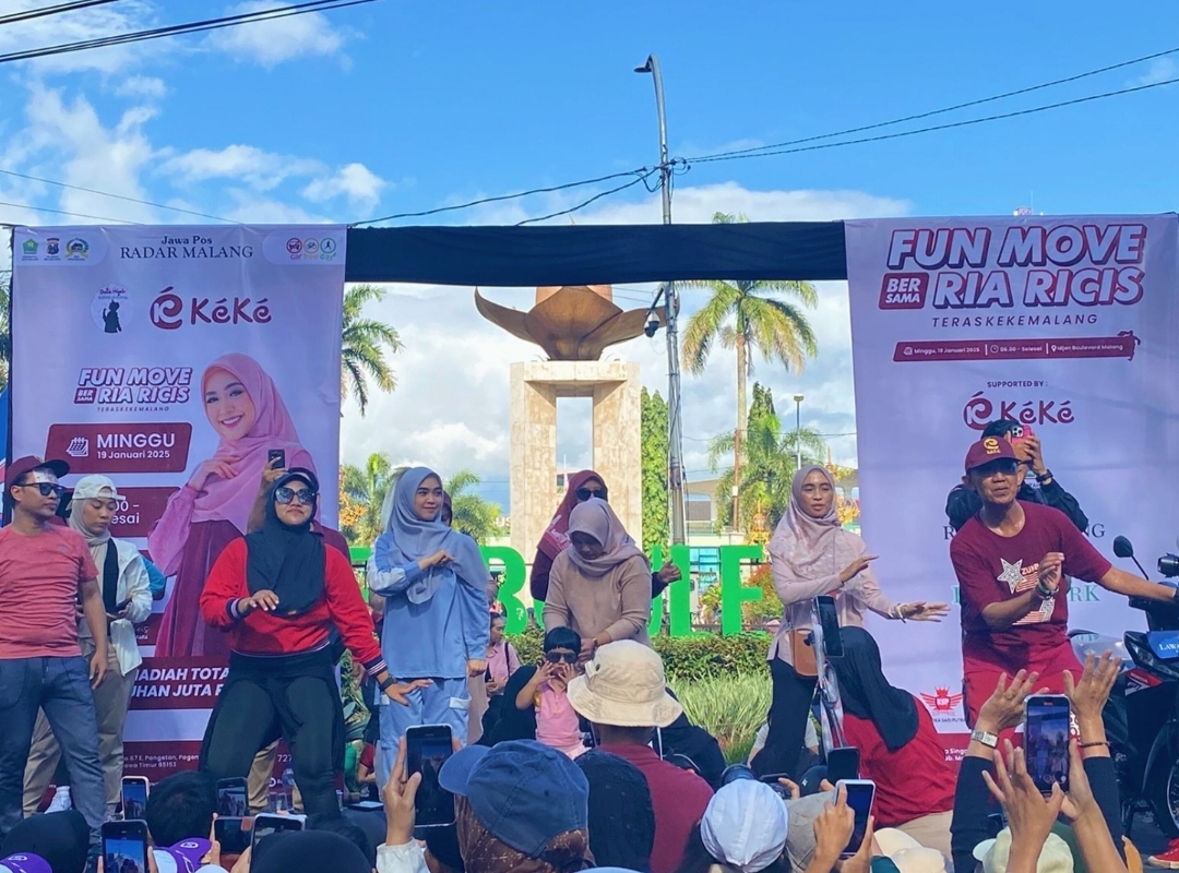 Ria Ricis Hadir di Car Free Day Malang, Seru-Seruan Bareng Moana dan Bagi-Bagi Hadiah Menarik