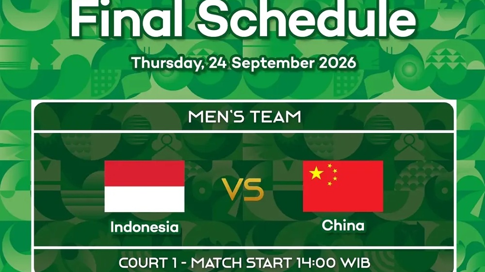 Jadwal Final Tim Badminton Putra Indonesia vs China di Asian Games 2026, Kamis 24 September