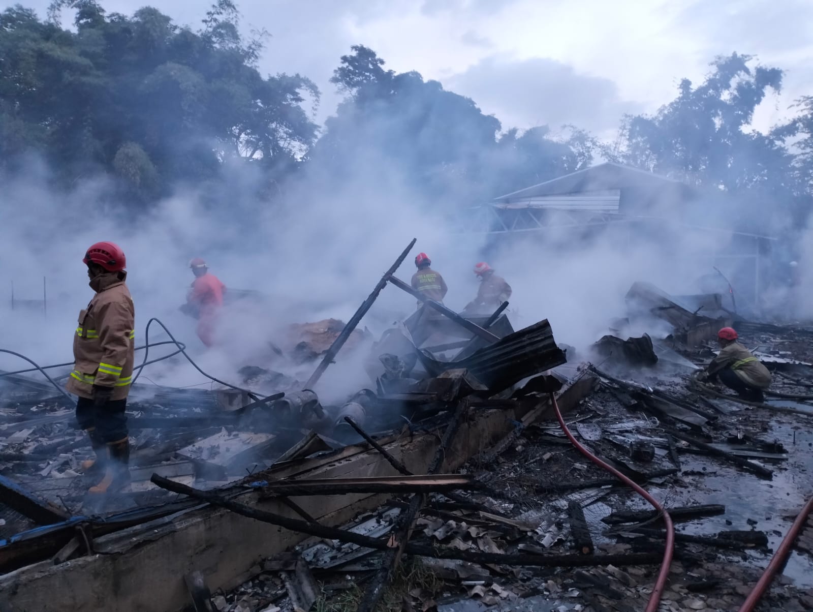 Kebakaran Kandang Ayam di Oro-Oro Ombo, 15.000 Ayam Pedaging Gosong, Kerugian Rp1 M 