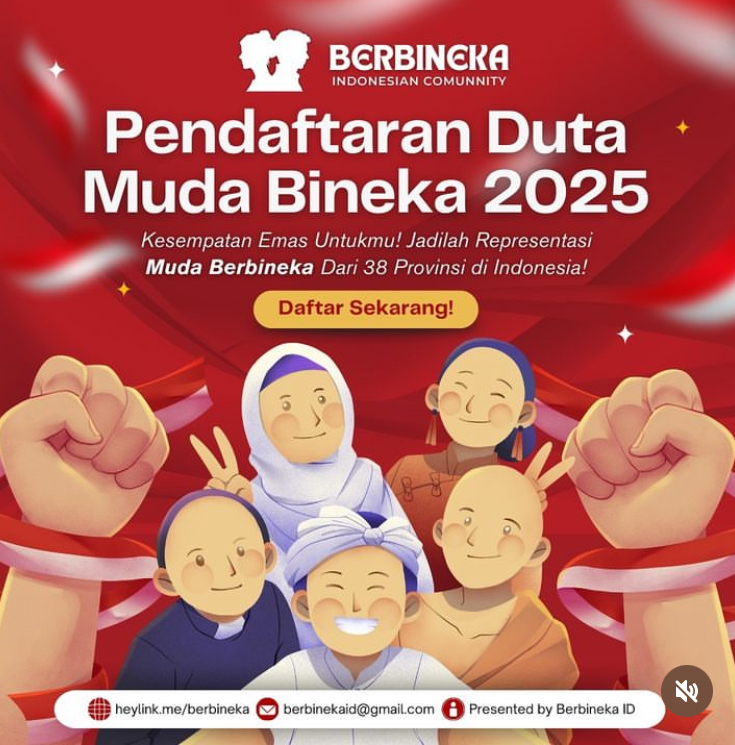 Pendaftaran Duta Muda Bineka 2025 Dibuka: Jadilah Representasi Keberagaman dari 38 Provinsi!