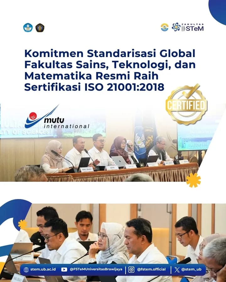 FSTeM UB Raih Sertifikasi ISO 21001:2018, Perkuat Standar Pendidikan Bertaraf Global