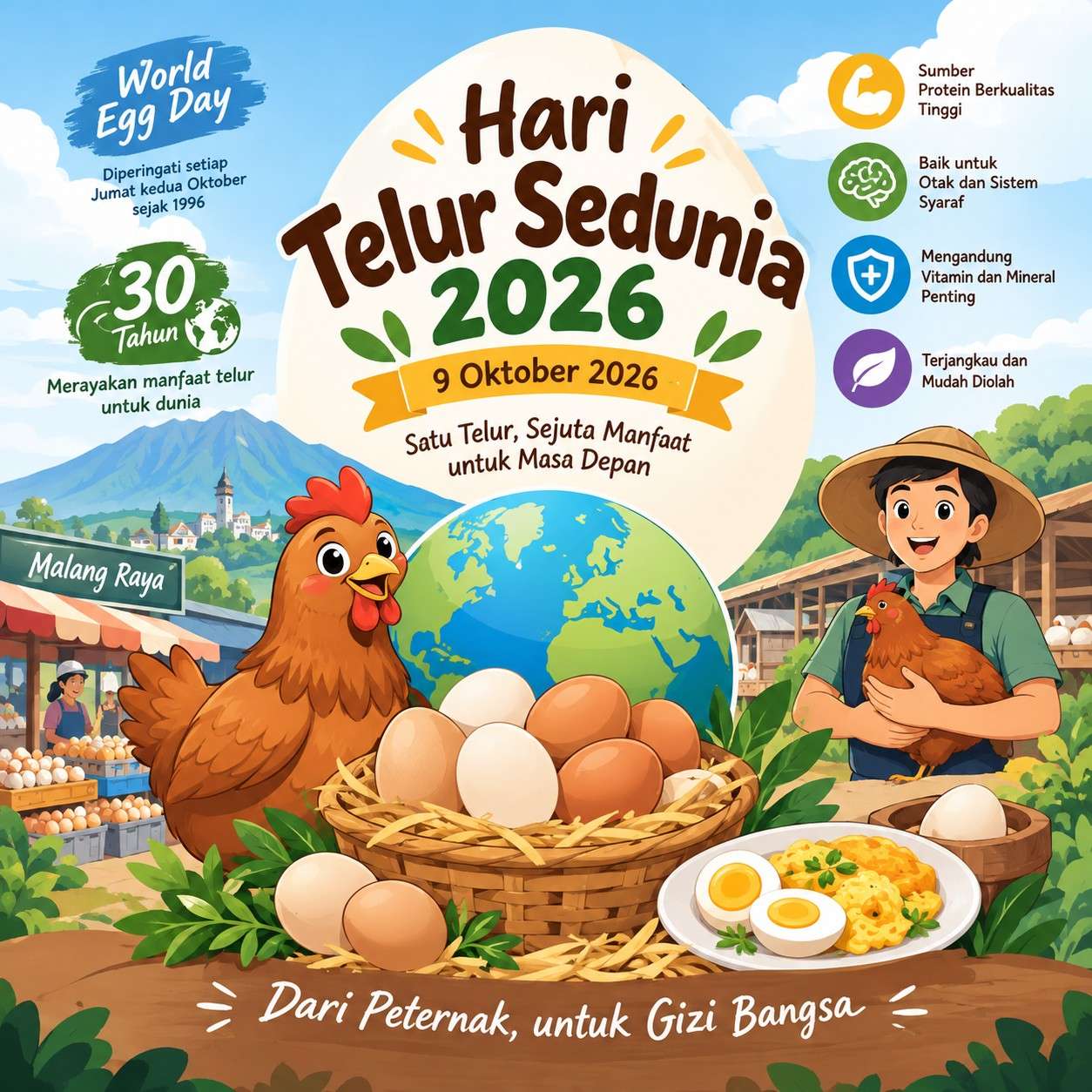 Hari Telur Sedunia 2026, Produksi Telur Kabupaten Malang Tembus 52 Ribu Ton