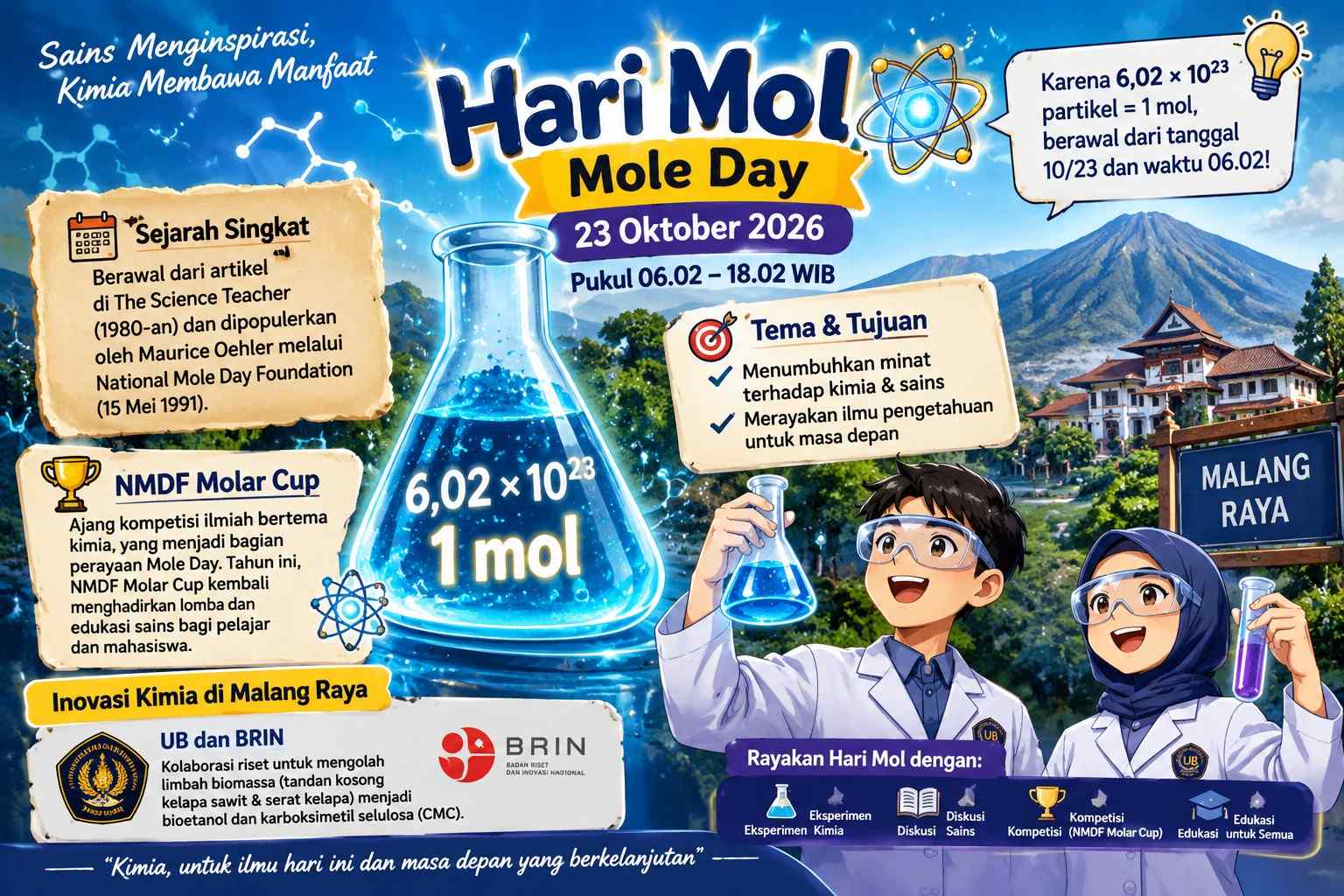 Hari Mol 23 Oktober 2026, Ini Sejarah dan Inovasi Kimia di Malang Raya